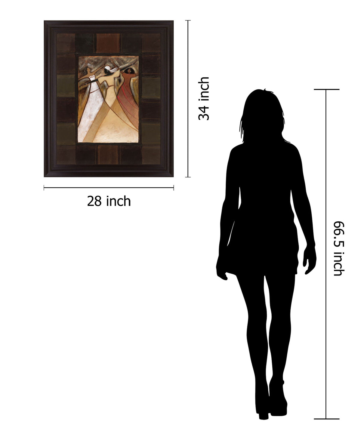 Harmony Parade - 28" x 34" Framed Wall Art - Dark Brown