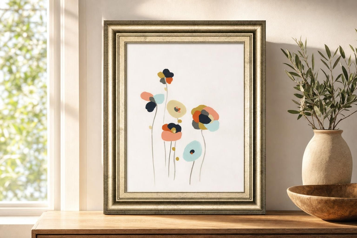 22x26 Modular Bouquet II By June Erica Vess - White