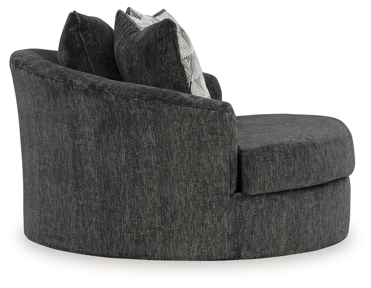 Biddeford - Oversized Swivel Accent Chair - Shadow