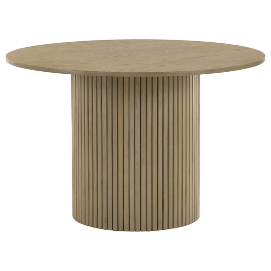 Hamlyn 43-inch Round Wood Dining Room Table Natural Oak