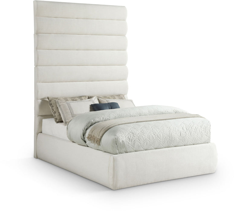 Adam - Linen Fabric Bed With 89" Headboard