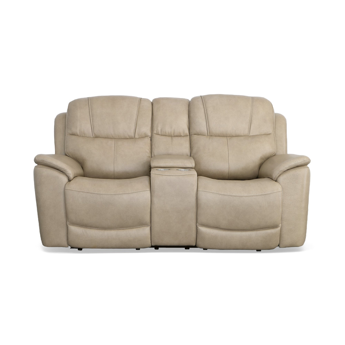 Flexsteel Crew Power Reclining Loveseat with Console, Power Headrests & Lumbar