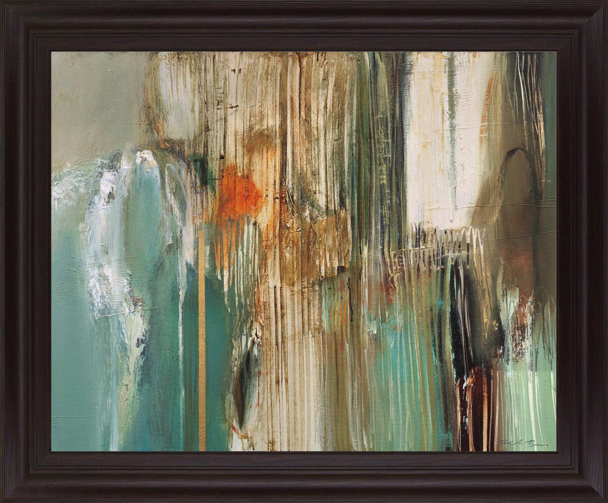 Whispering Teal - 28" x 34" Framed Wall Art - Light Blue