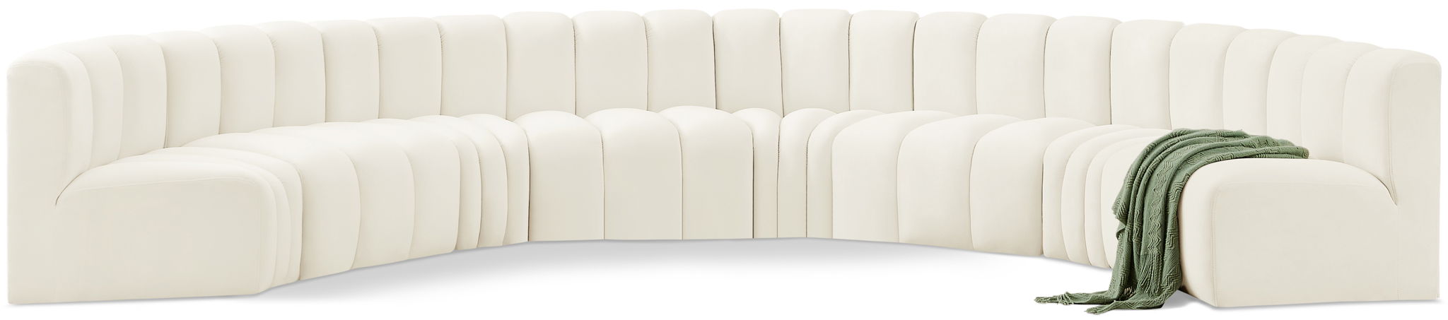 Arc - Velvet 8 Piece U-Shaped Modular Sofa