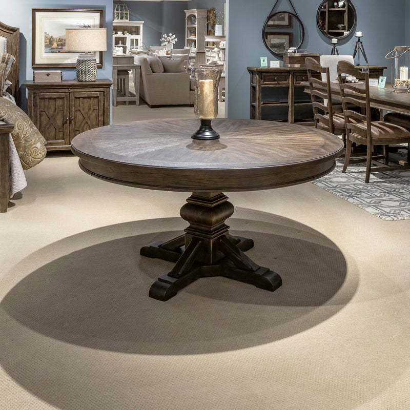 Paradise Valley - Pedestal Table - Saddle Brown