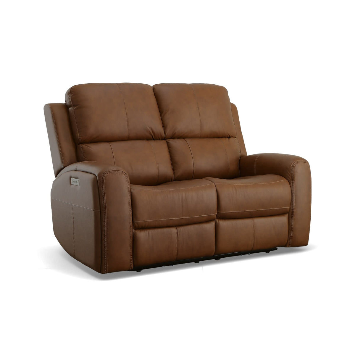 Flexsteel Linden Power Reclining Loveseat with Power Headrests & Lumbar