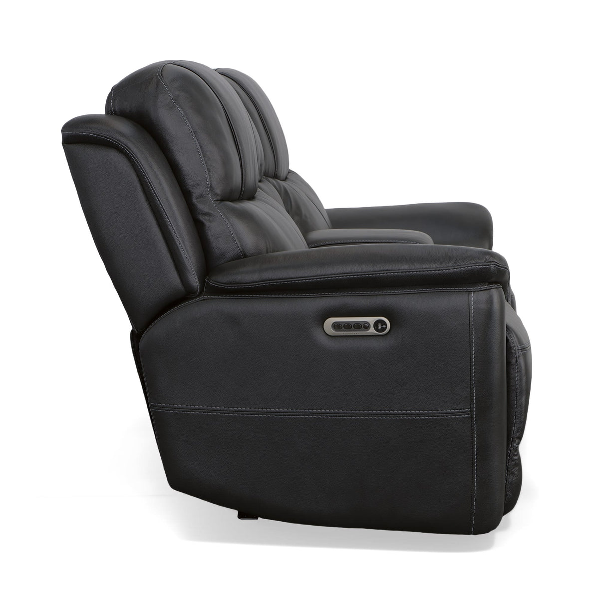 Flexsteel Crew Power Reclining Loveseat with Console, Power Headrests & Lumbar