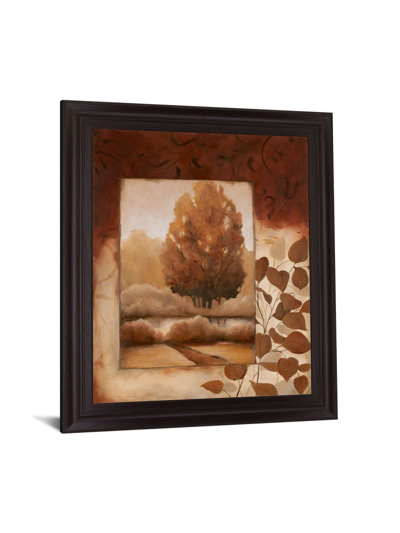 Copper Woodland View - 28" x 34" Framed Wall Art - Dark Brown