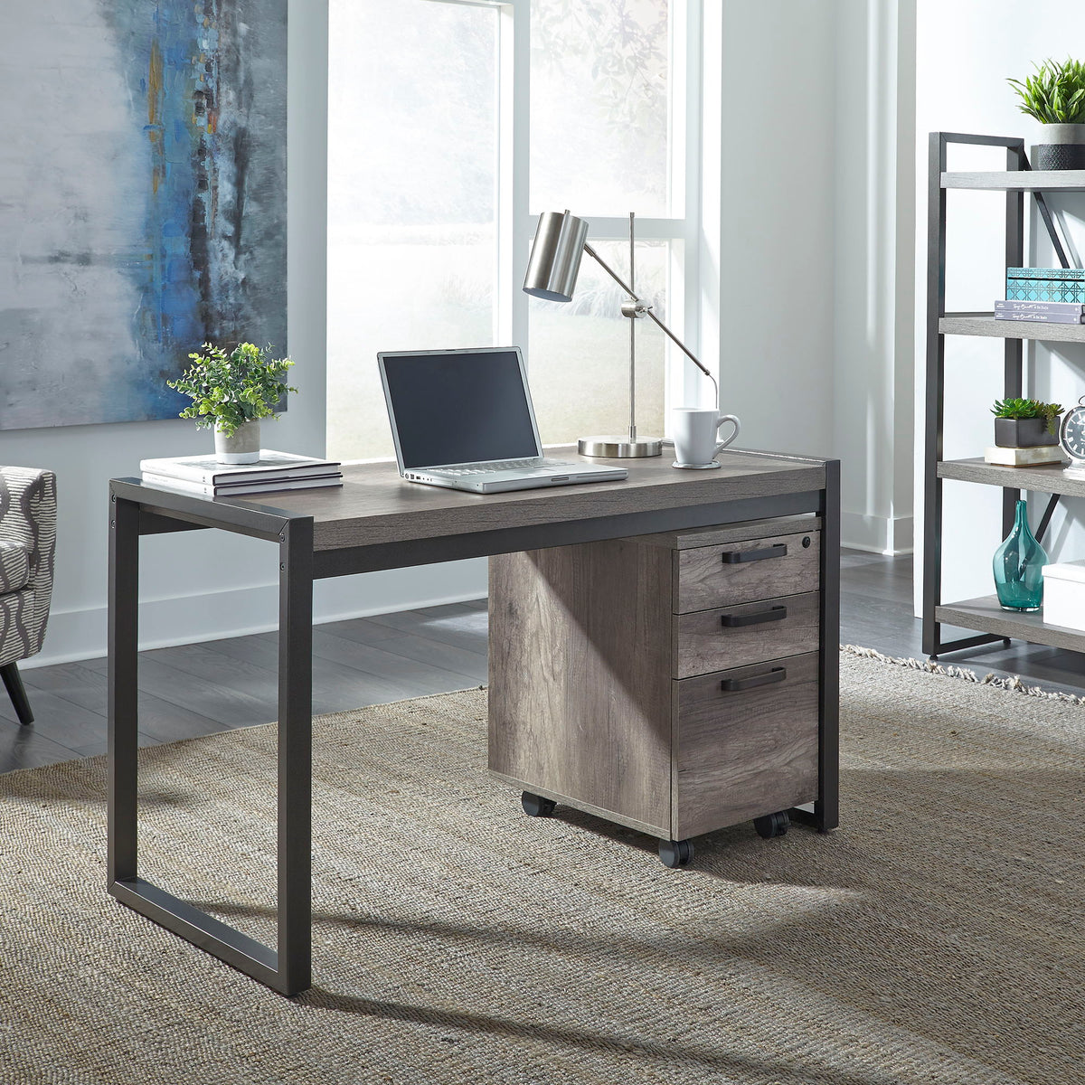 Tanners Creek - 2 Piece Home Office Desk Set - Graystone
