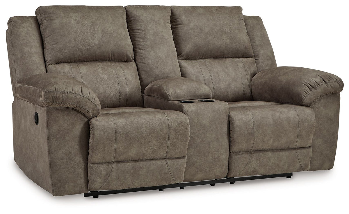Laresview - Dbl Reclining Loveseat with Console - Fossil