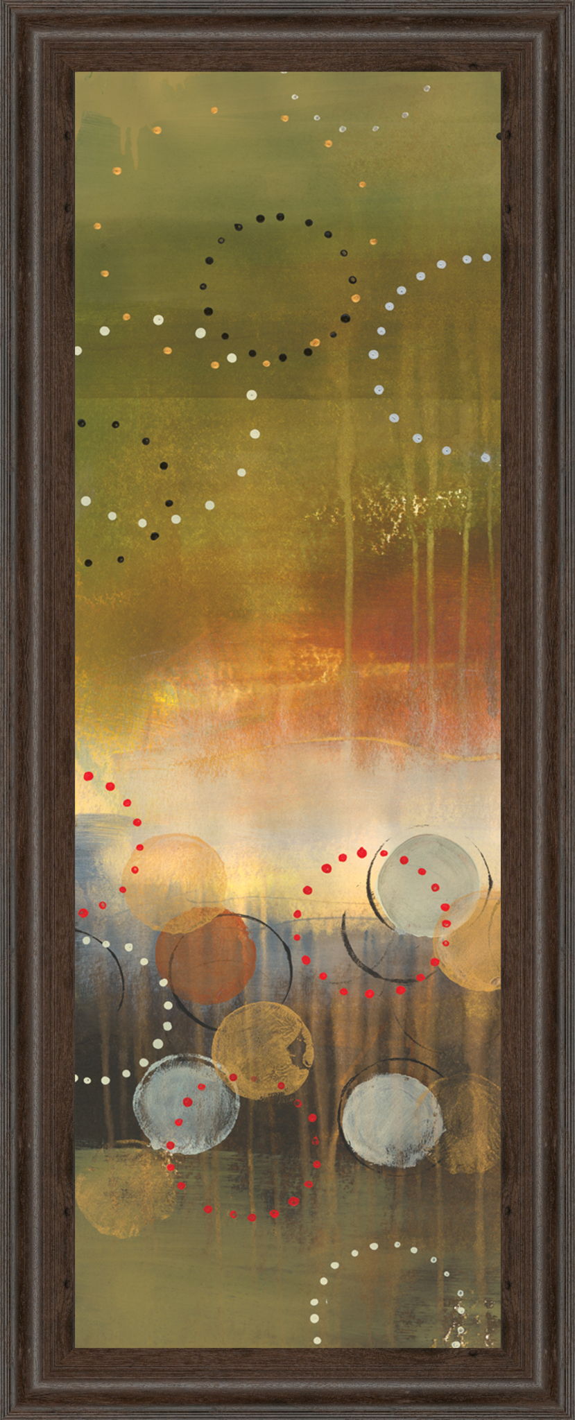 Circles In Panel I By Jeni Lee - Framed Print Wall Art - Light Brown