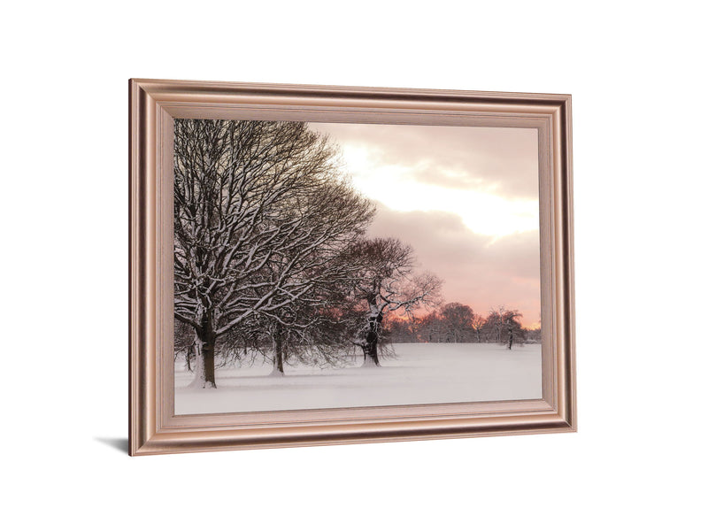 Icy Dawnview - 28" x 34" Framed Wall Art - Pink