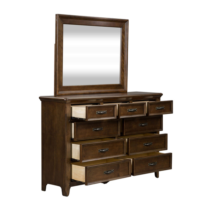 Saddlebrook - Dresser & Mirror - Dark Brown