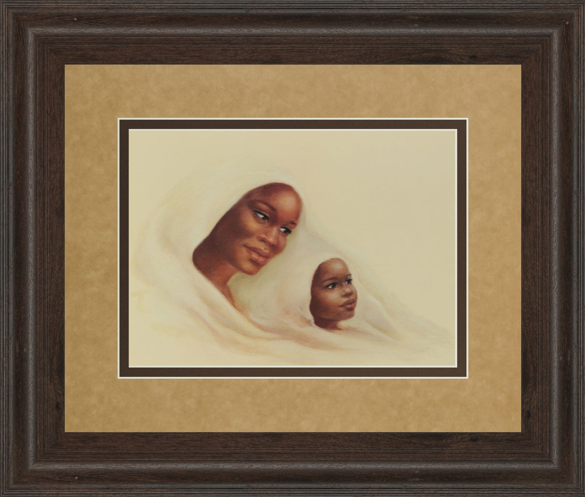 Two Generations - Framed Print Wall Art - Beige