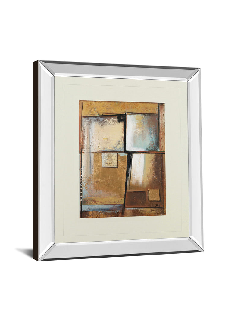 Abstract I By Patricia Pinto - Mirror Framed Print Wall Art - Beige