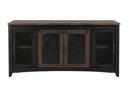 Pueblo - TV Stand / Console / Wall Unit - Black / Medium Brown