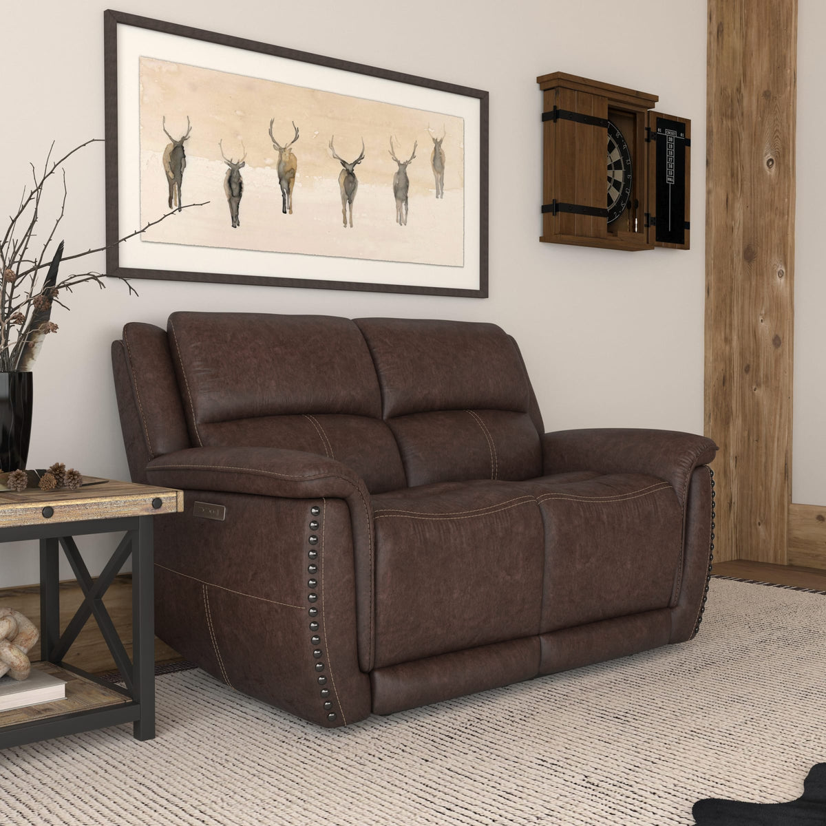 Flexsteel Beau Power Reclining Loveseat with Power Headrests