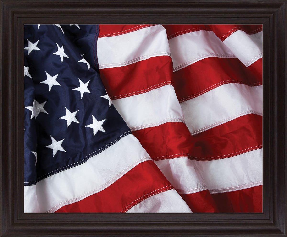 Starlit Stripes - 28" x 34" Framed Wall Art - Red