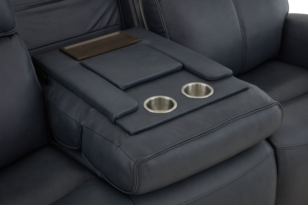 Flexsteel Warren Power Reclining Sofa with Console, Power Headrest & Lumbar