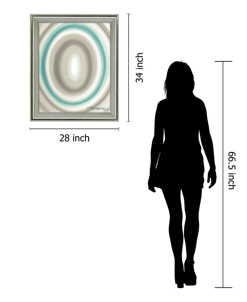 Aqua Ripple - 28" x 34" Framed Wall Art - Light Blue