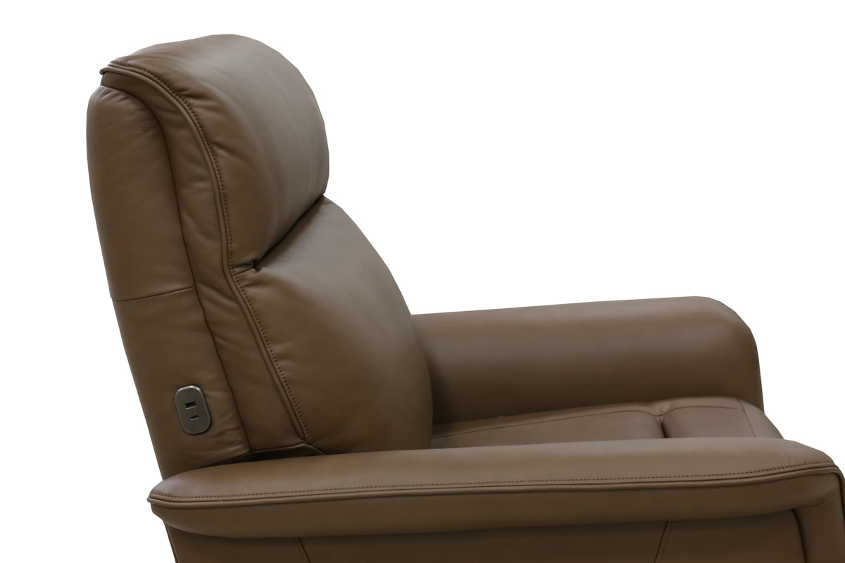 Flexsteel Haven Power Swivel Recliner with Power Headrest, Lumbar, Heat, Massage & Ventilation