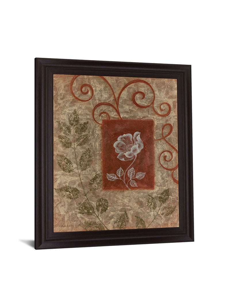 Whimsical Petal Dance - 28" x 34" Framed Wall Art - Dark Brown