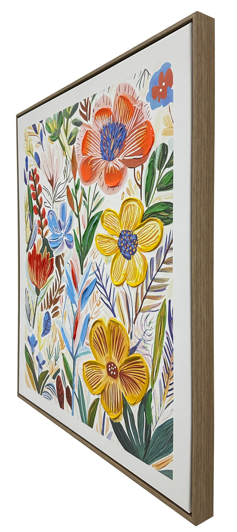 Petal Reverie II Hand-Embellished Canvas In Frame - Natural / Multicolor