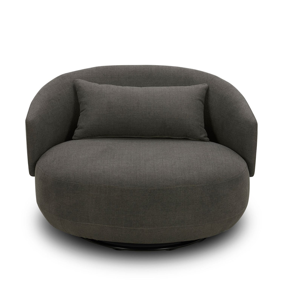 Haley - Upholstered Swivel Cuddler Chair - Charcoal