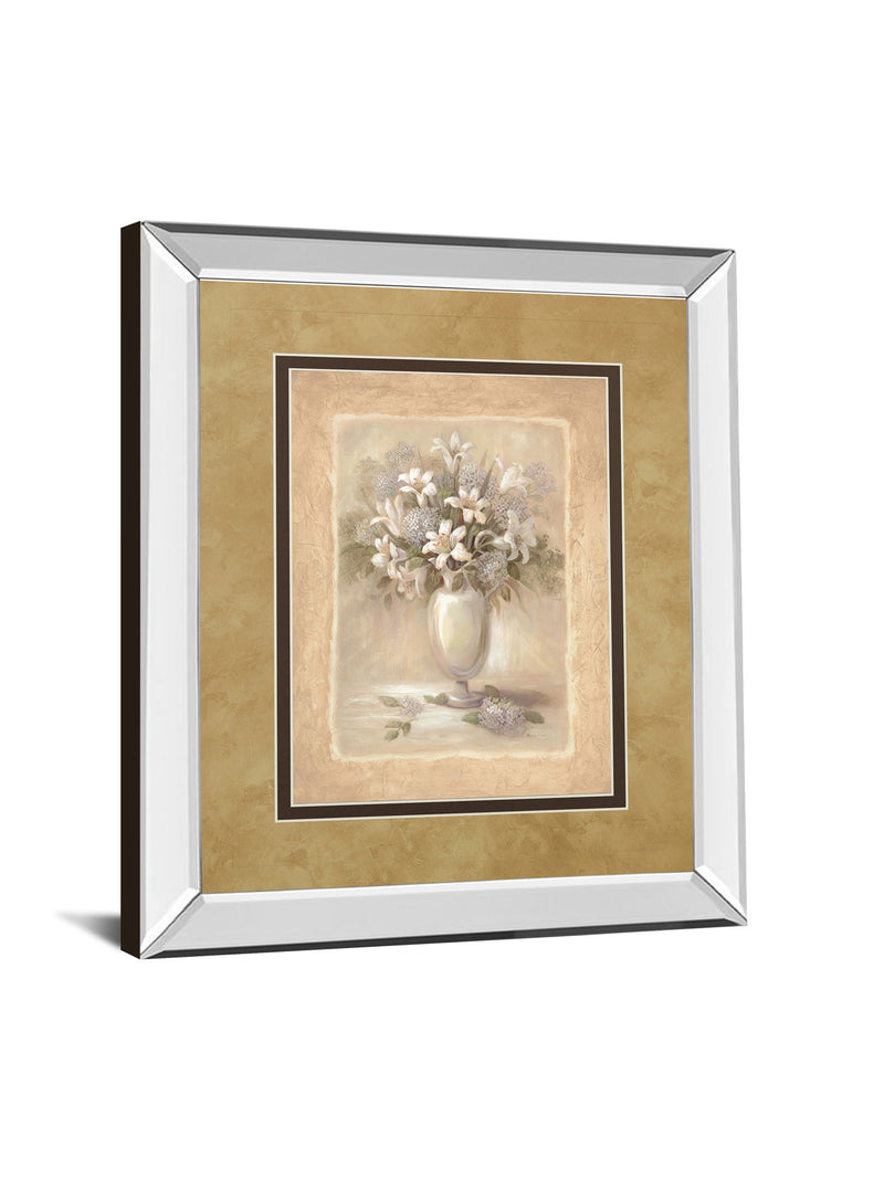 Bounty Il By Vivian Flasch - Mirror Framed Print Wall Art - Light Brown