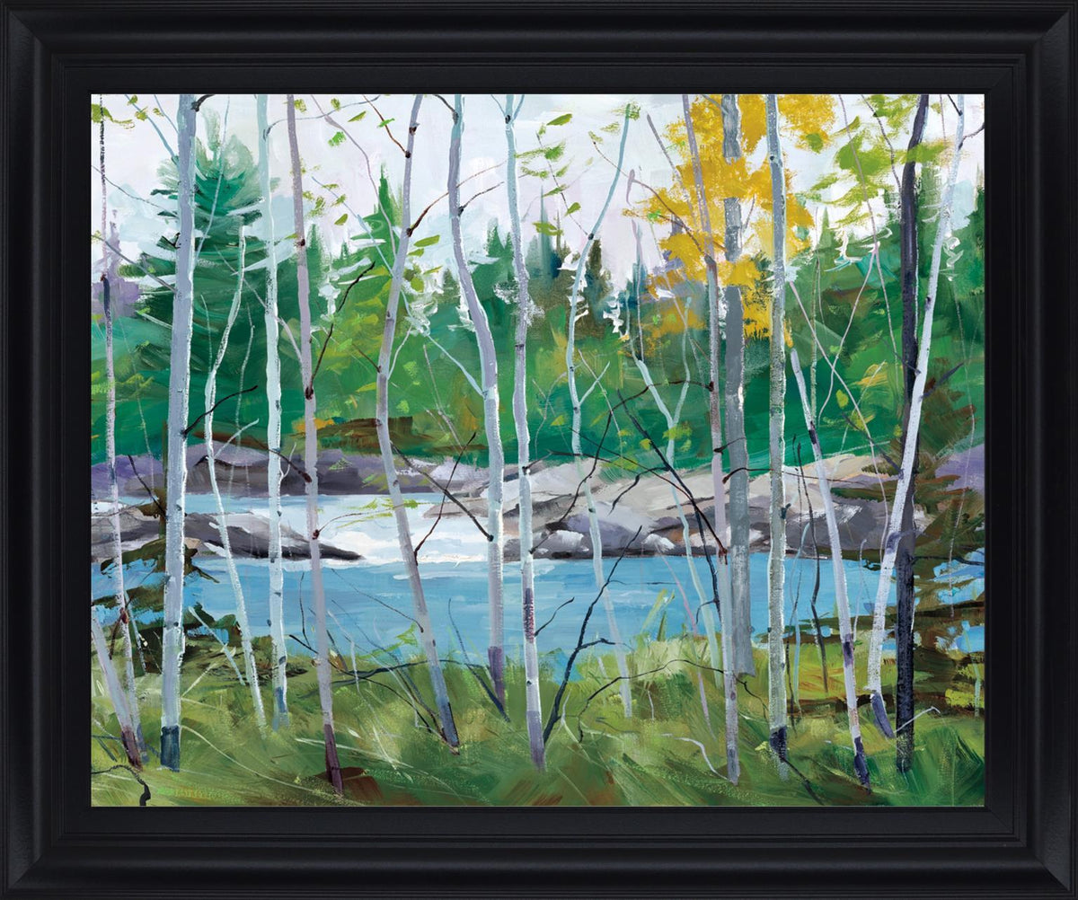 River Birch Vista - 28" x 34" Framed Wall Art - Green