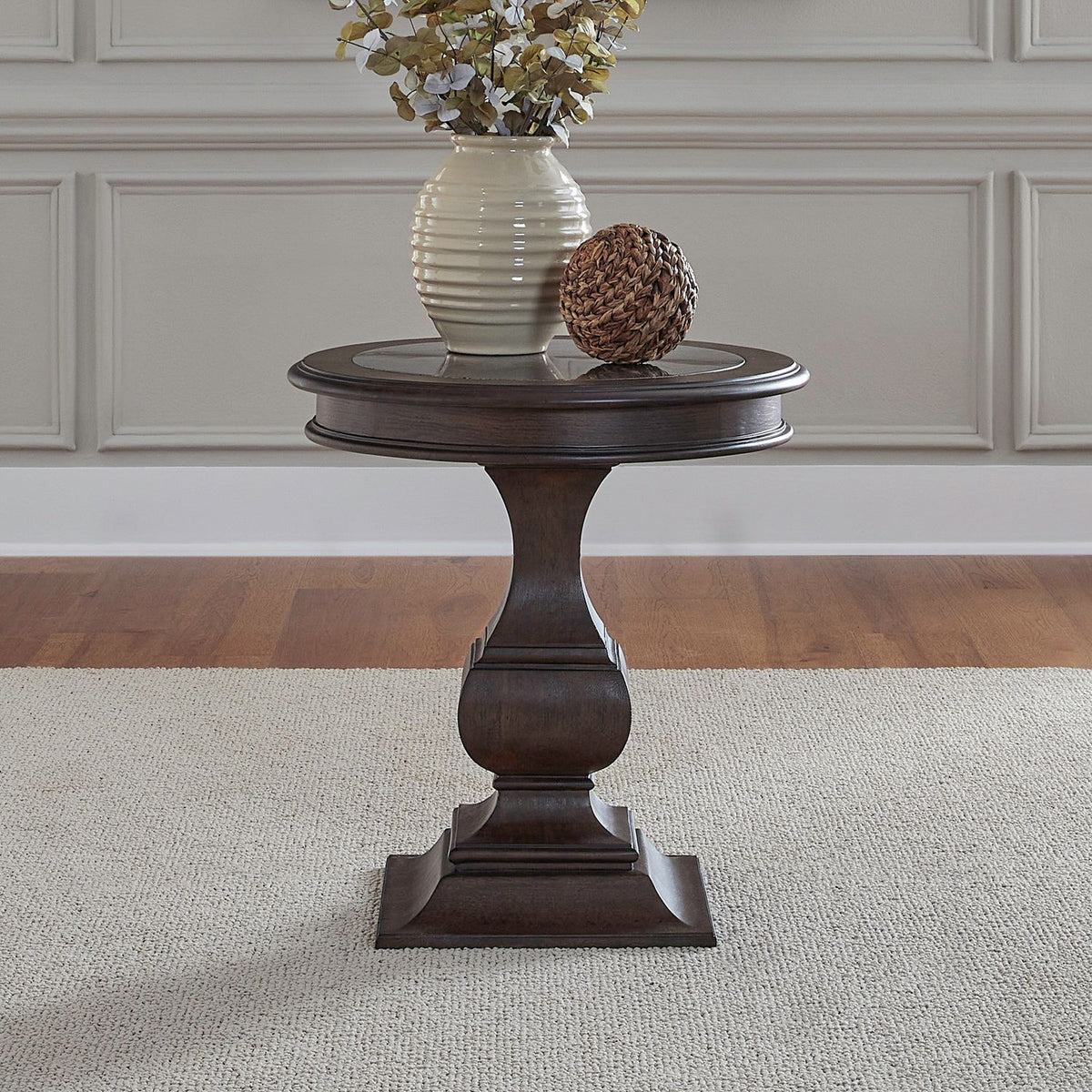 Provence Park - Round End Table - Chateau Brown