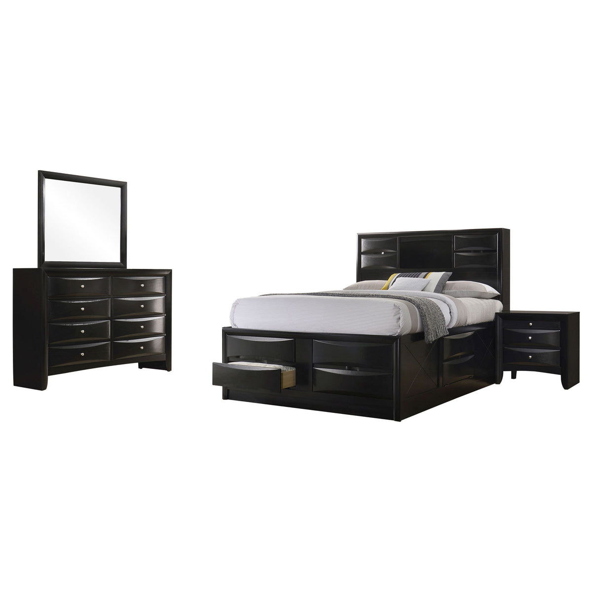 Briana 4-piece Eastern King Bedroom Set Black