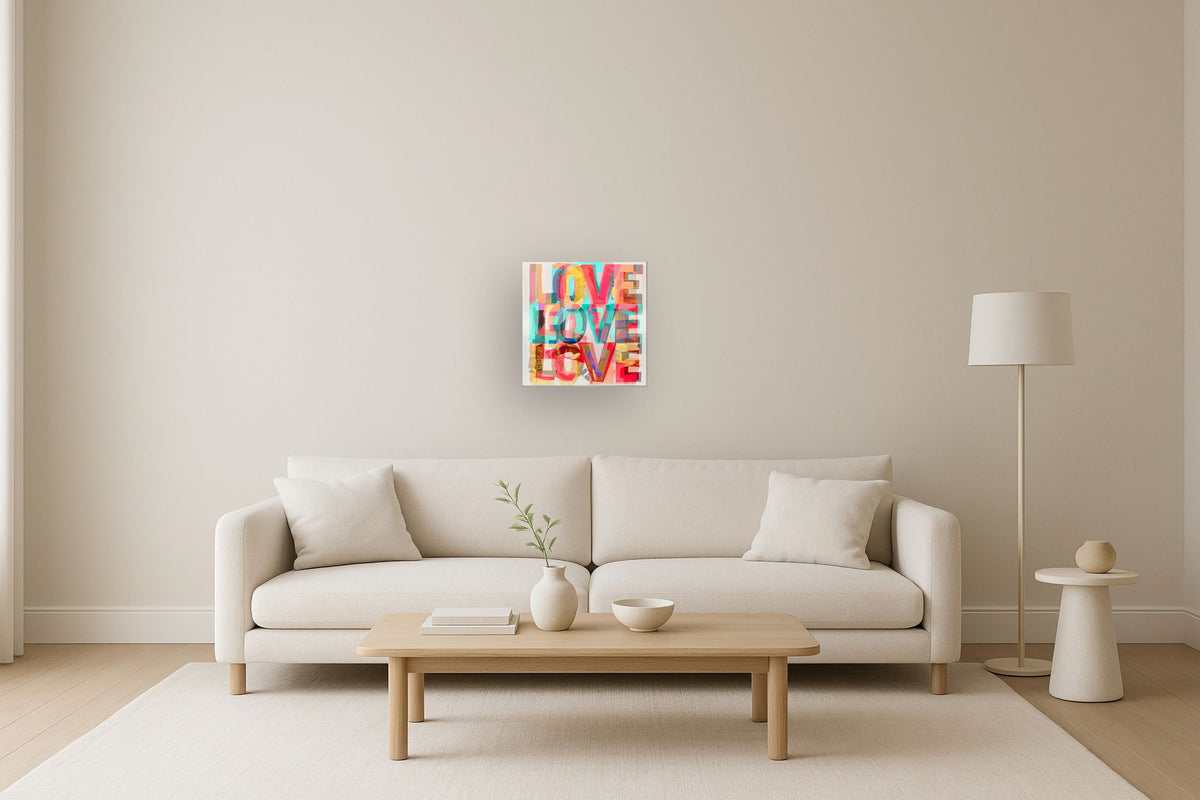 Vivid Overlay Letters - 20" x 20" Framed Wall Art - Red
