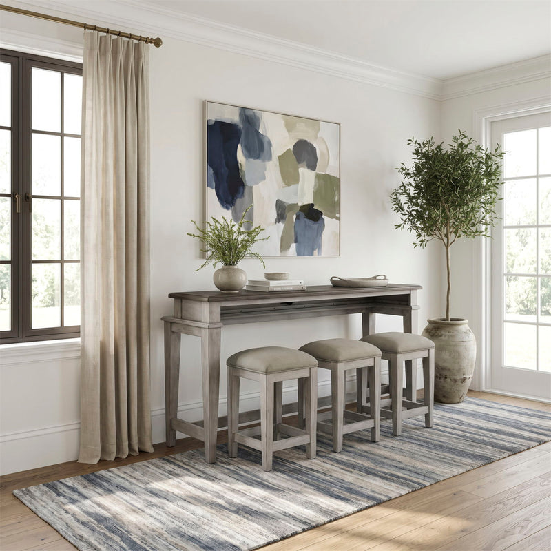 Heartland - 4 Piece Dining Room Set - Antique White / Tobacco Tops