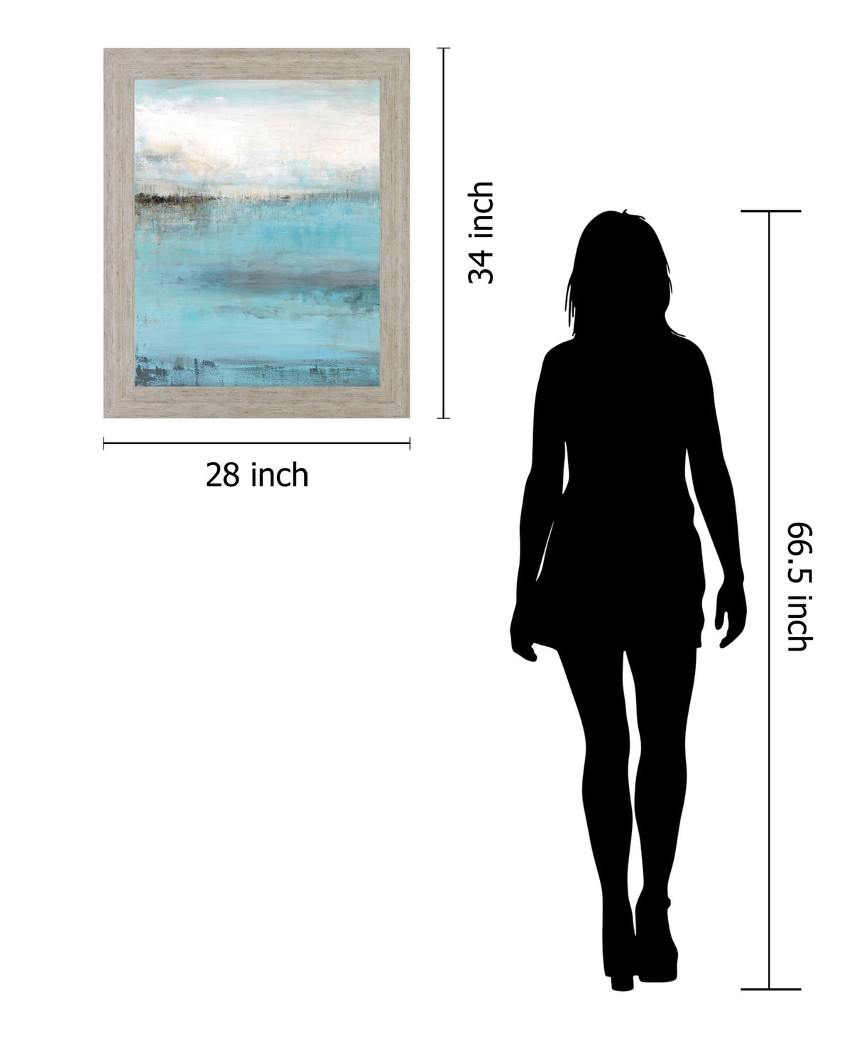 Azure Refuge - 28" x 34" Framed Wall Art - Light Blue