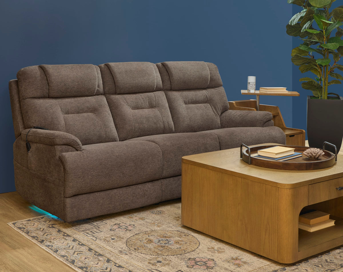 Flexsteel Zecliner Zofa Power Reclining Sofa with Console, Power Headrest, Lumbar, Heat & Massage