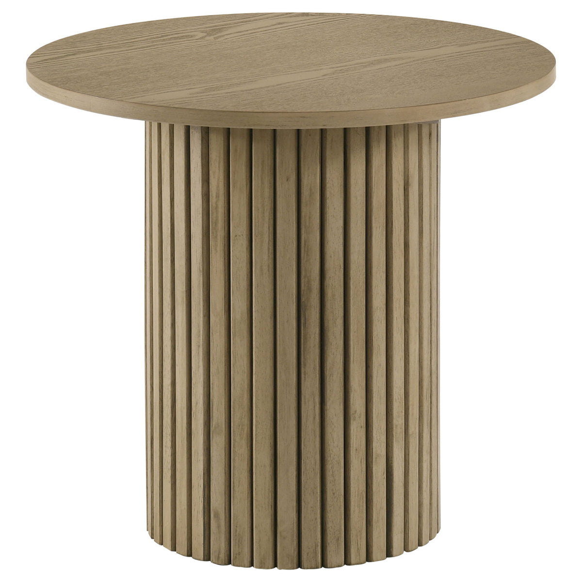 Hamlyn 3-piece Round Fluted Coffee and End Table Set Natural Oak