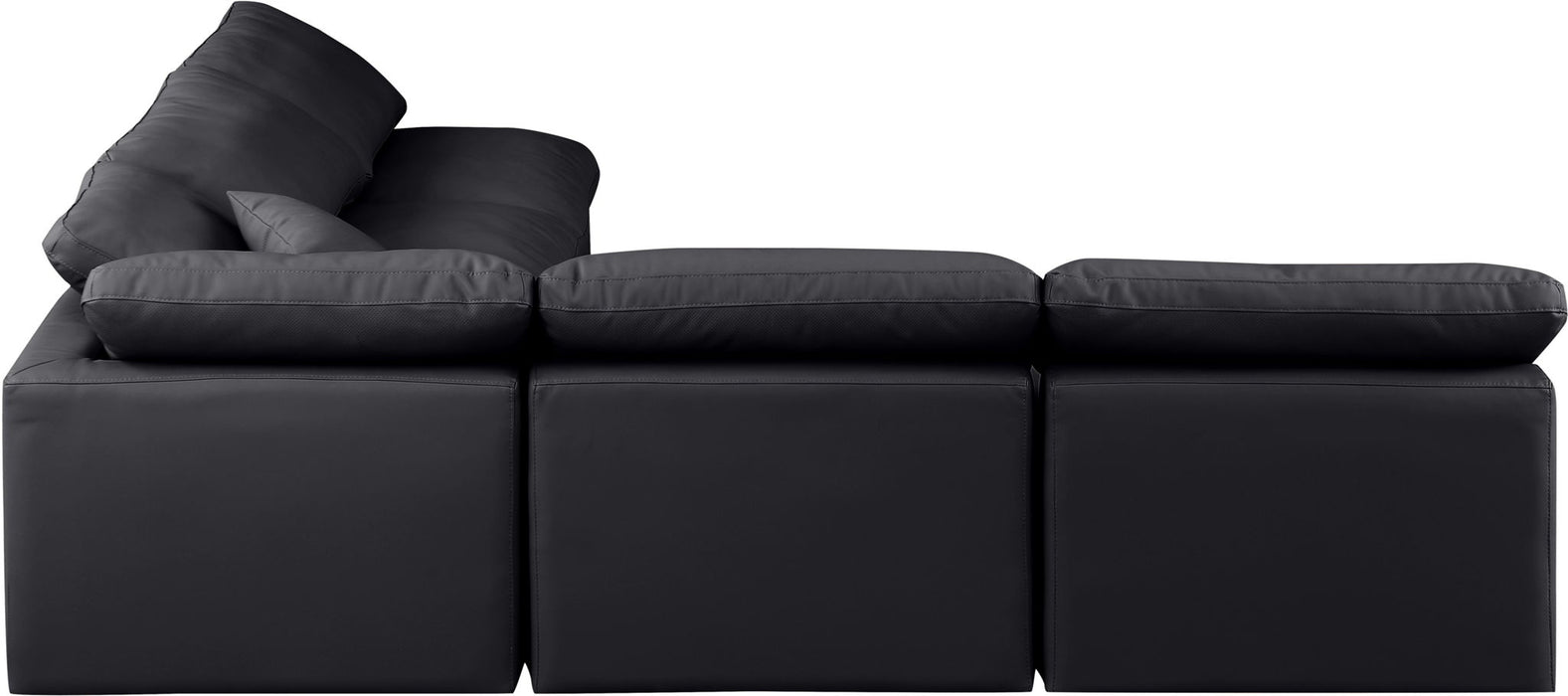 Indulge - Faux Leather 5 Piece Modular Corner Armless Sectional