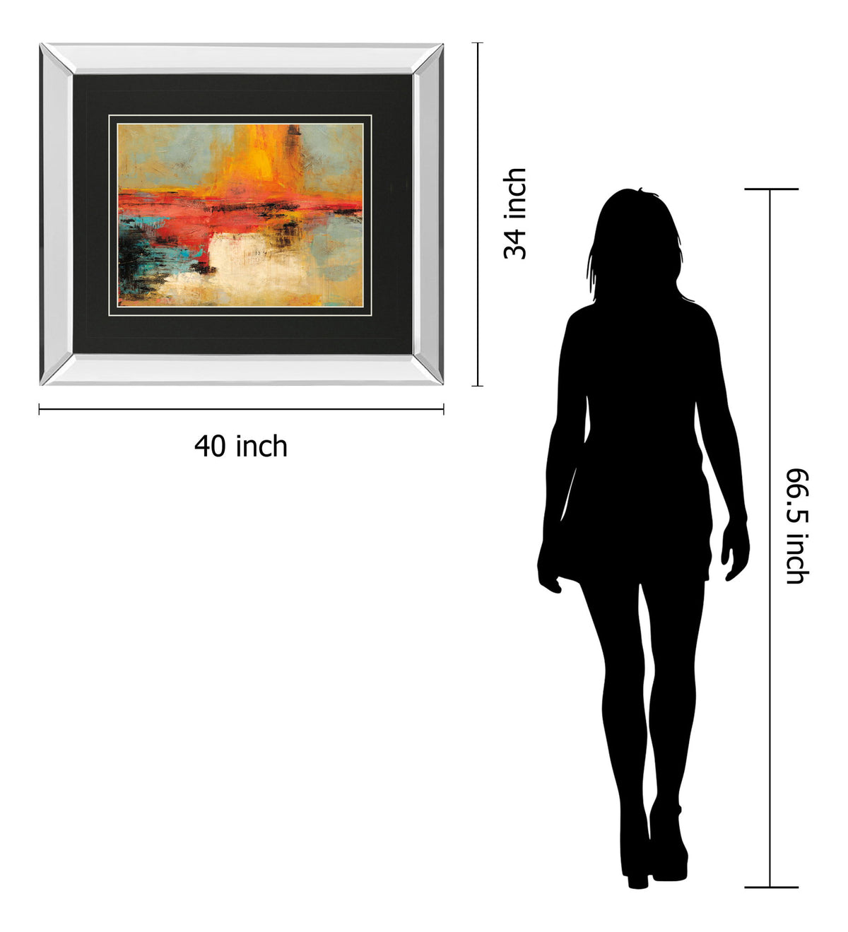 Acertijo By Santos Villareal - Mirror Framed Print Wall Art - Orange