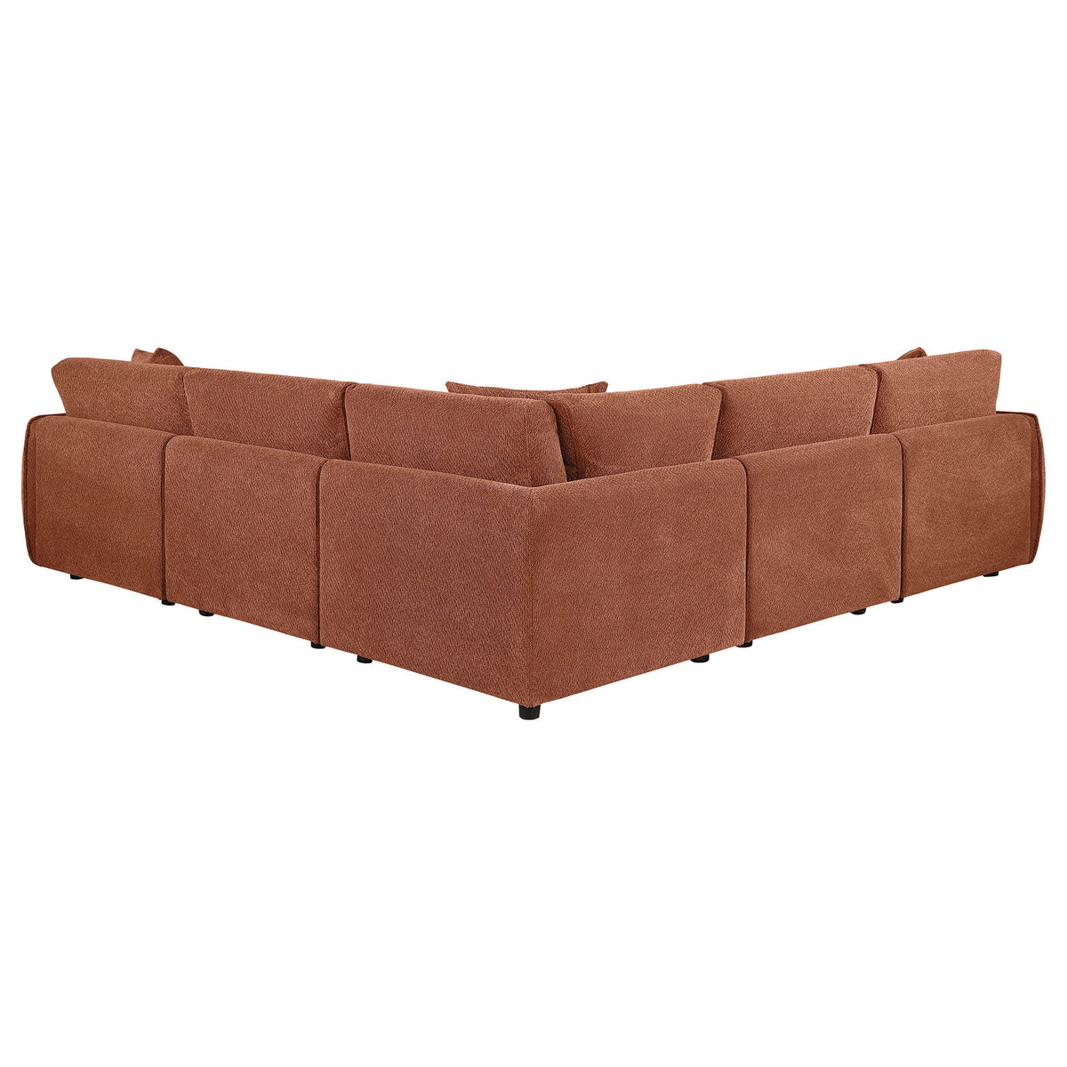 Elysia 5-piece Chenille Upholstered Modular Sectional Sofa Coral