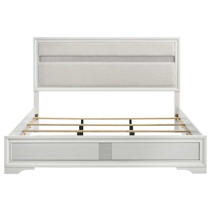 Miranda 54-inch Upholstered Eastern King Panel Bed White
