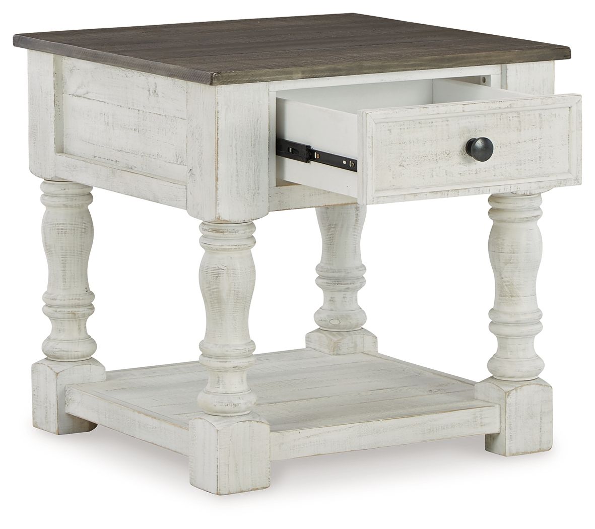 Havalance - Square End Table - White / Gray
