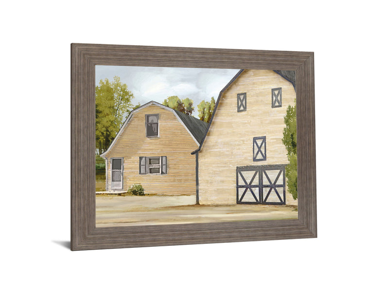 Summer Barns - 28" x 34" Framed Wall Art - Beige