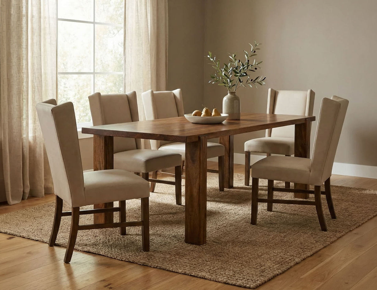 Silver - 39.5'' Upholstered Chair (Set of 2) - Ivory / Brown