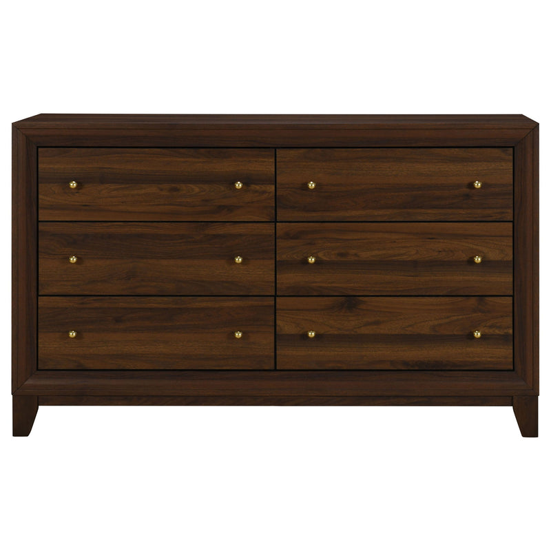 Welsley 6-drawer Dresser Cabinet Walnut