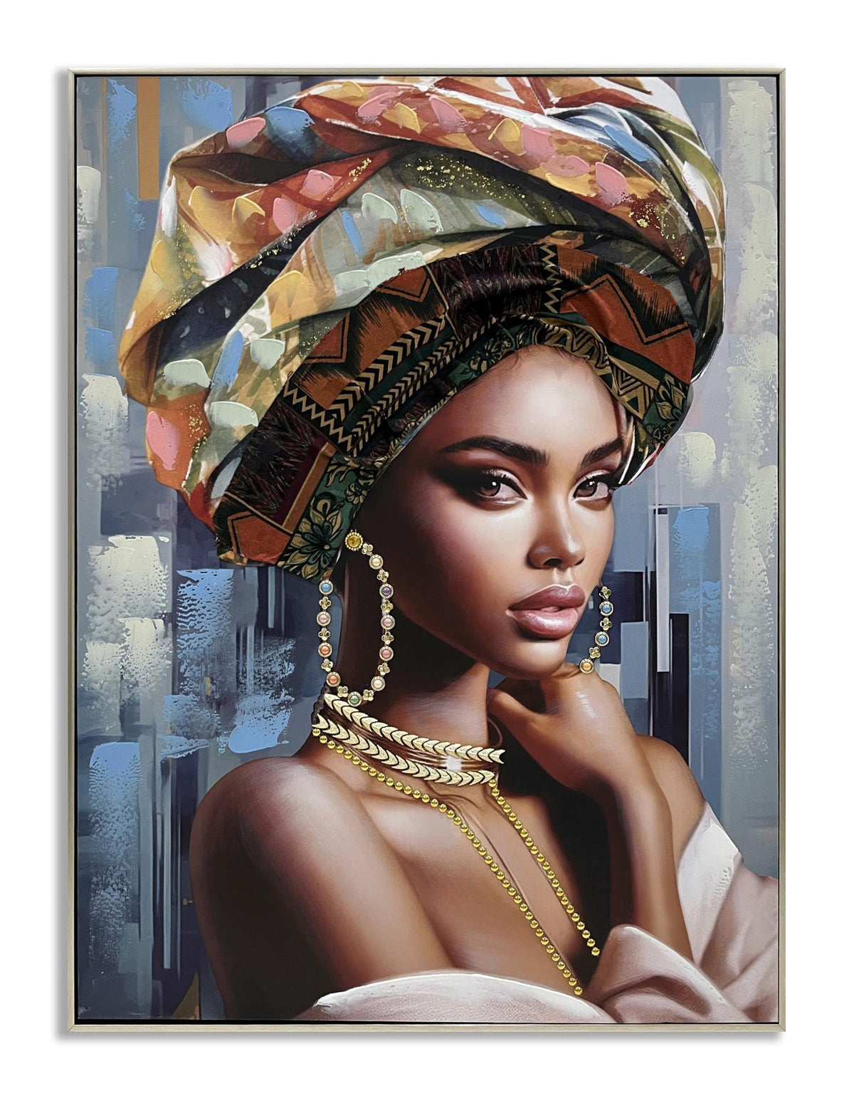 Radiant Muse - 40" x 30" Framed Wall Art - Blue