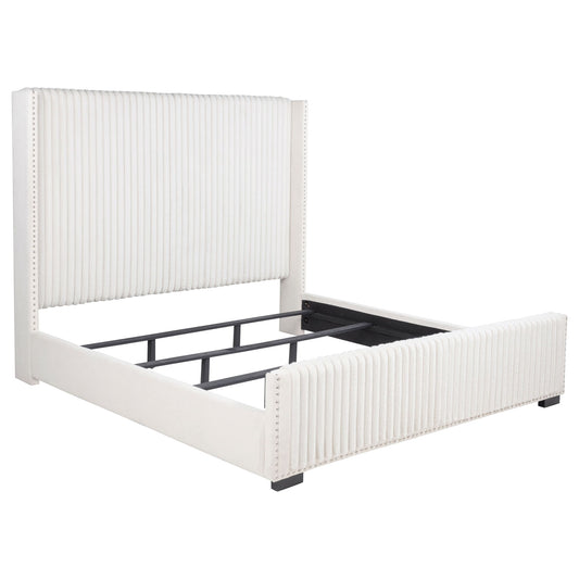 Natasha 65-inch Upholstered California King Bed Cream