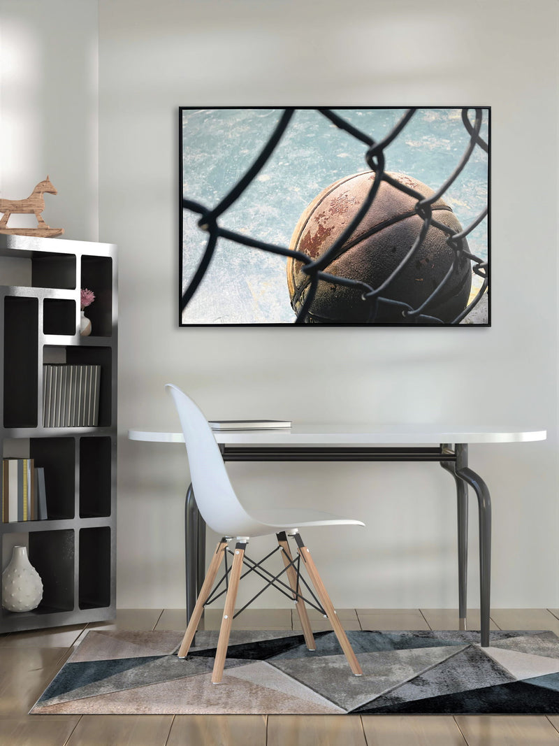Fence Line Court Canvas In Frame - Black / Blue