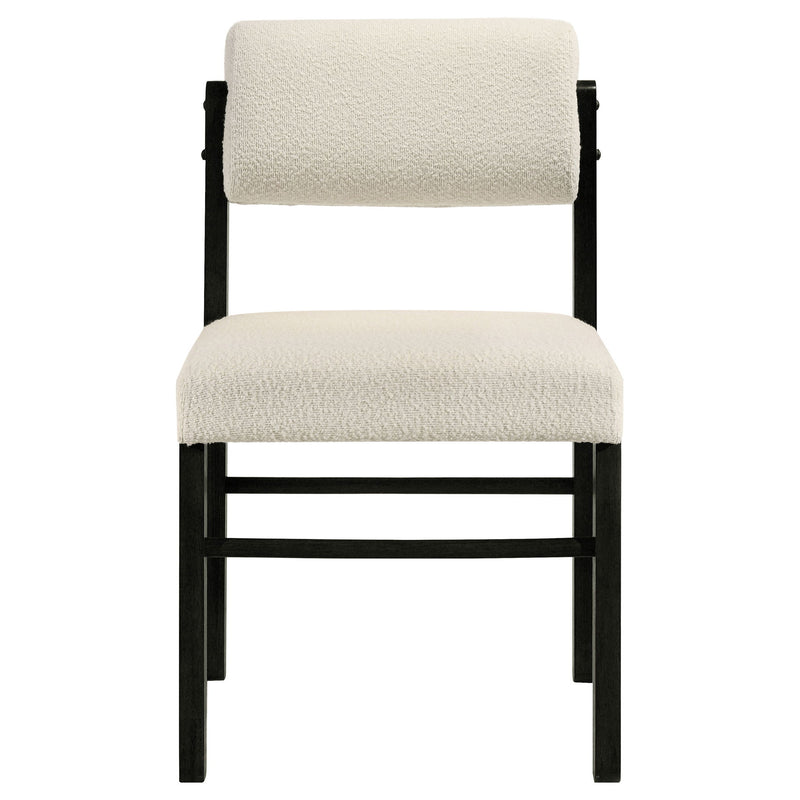Kehoe Upholstered Dining Side Chair Cream and Black (Set of 2)