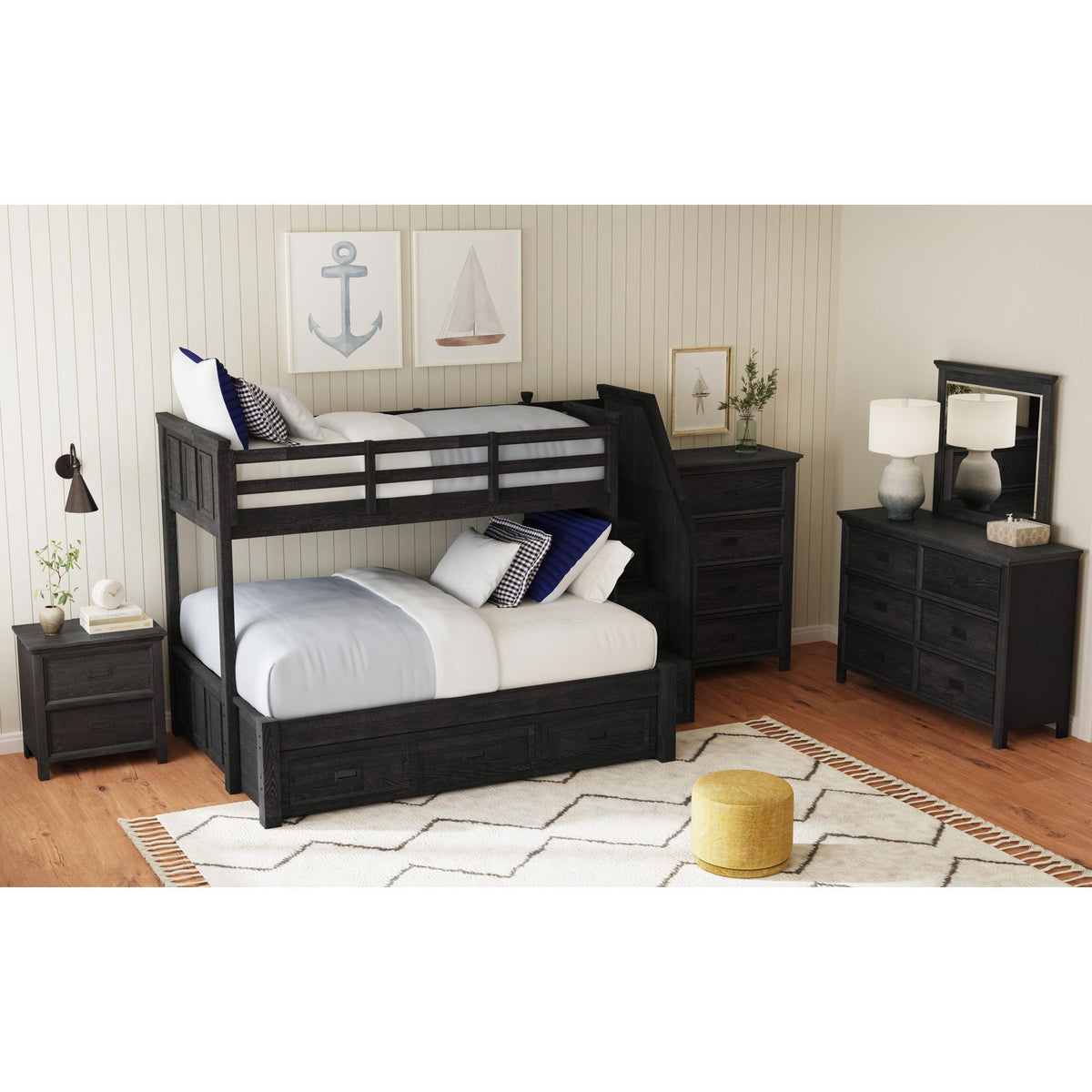 Hampton Kids - Bunk With Staircase And Trundle